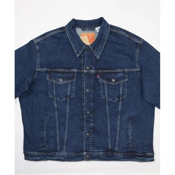 Levi's Men's Denim Trucker Jacket Dark Wash Blue Sz 3XL 07158-0021 - Picture 7 of 16